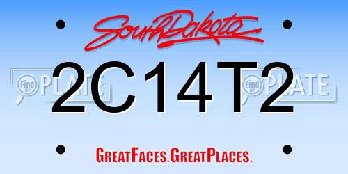 2C14T2 South Dakota License Plate