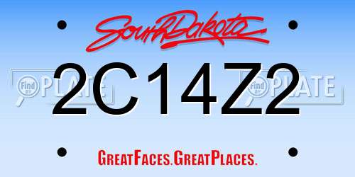 2C14Z2 South Dakota License Plate