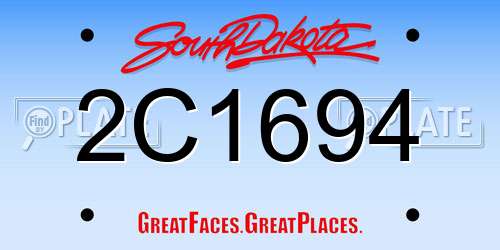 2C1694 South Dakota License Plate