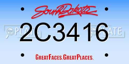 2C3416 South Dakota License Plate