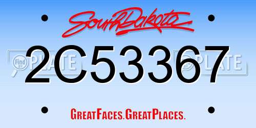 2C53367 South Dakota License Plate