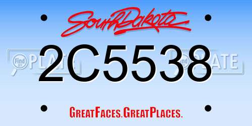 2C5538 South Dakota License Plate