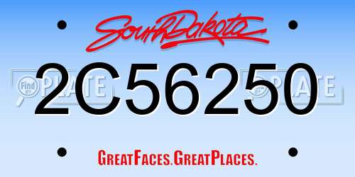 2C56250 South Dakota License Plate