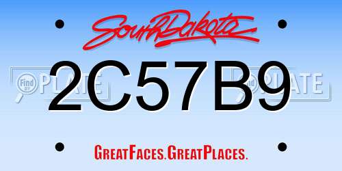 2C57B9 South Dakota License Plate