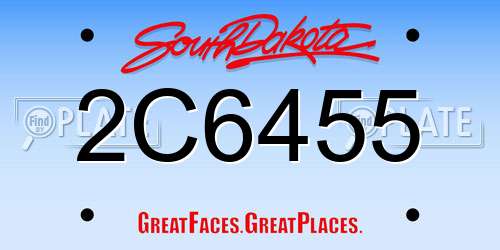 2C6455 South Dakota License Plate