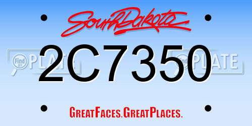 2C7350 South Dakota License Plate