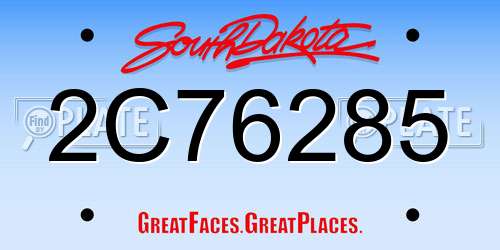 2C76285 South Dakota License Plate
