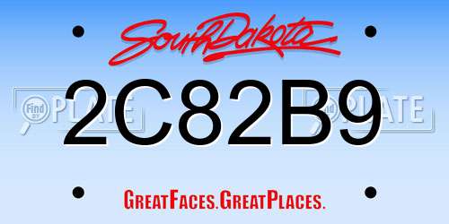 2C82B9 South Dakota License Plate