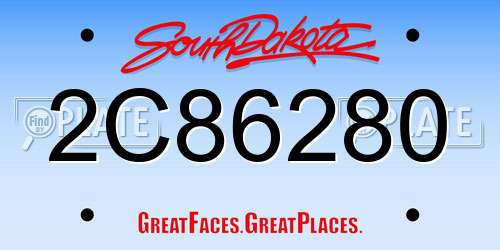 2C86280 South Dakota License Plate