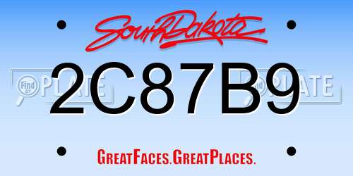 2C87B9 South Dakota License Plate