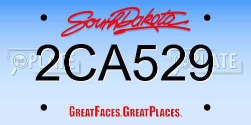 2CA529 South Dakota License Plate