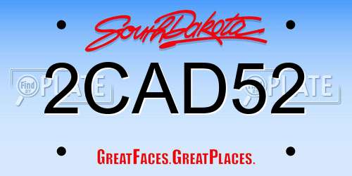 2CAD52 South Dakota License Plate