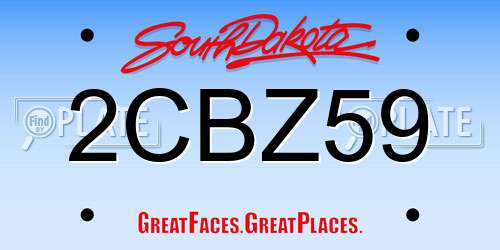 2CBZ59 South Dakota License Plate
