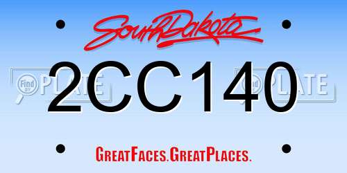 2CC140 South Dakota License Plate