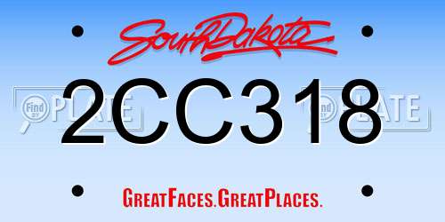 2CC318 South Dakota License Plate