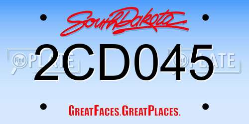 2CD045 South Dakota License Plate