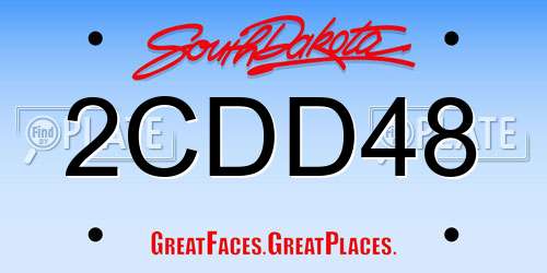 2CDD48 South Dakota License Plate