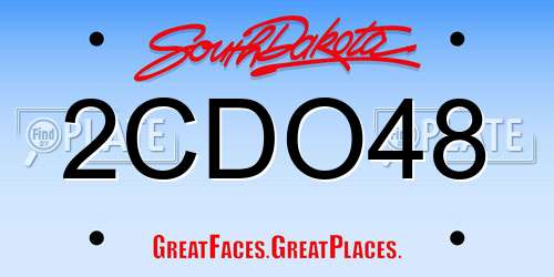 2CDO48 South Dakota License Plate