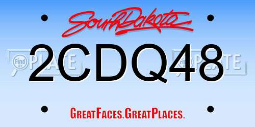 2CDQ48 South Dakota License Plate