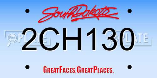 2CH130 South Dakota License Plate