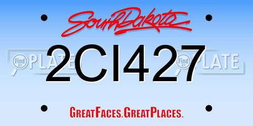 2CI427 South Dakota License Plate