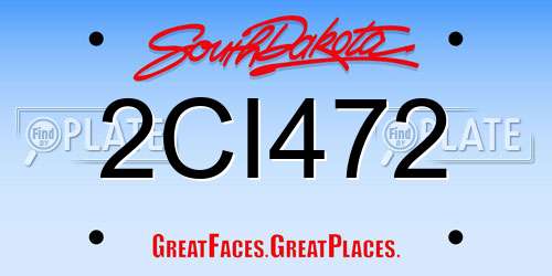 2CI472 South Dakota License Plate
