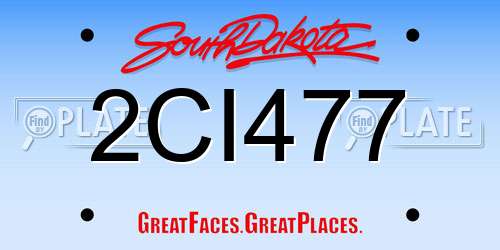 2CI477 South Dakota License Plate