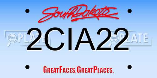 2CIA22 South Dakota License Plate