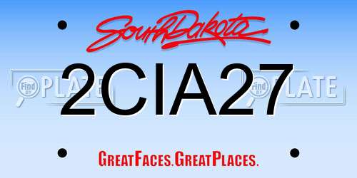 2CIA27 South Dakota License Plate