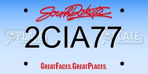 2CIA77 South Dakota License Plate