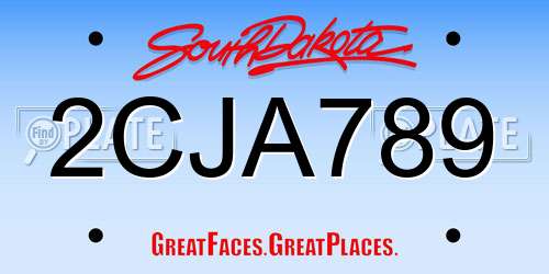 2CJA789 South Dakota License Plate