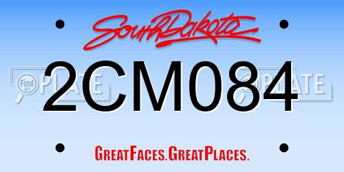 2CM084 South Dakota License Plate