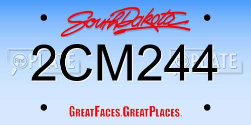 2CM244 South Dakota License Plate