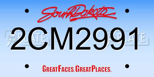 2CM2991 South Dakota License Plate