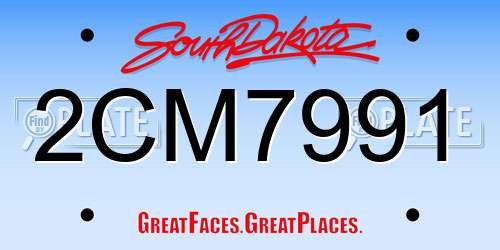 2CM7991 South Dakota License Plate