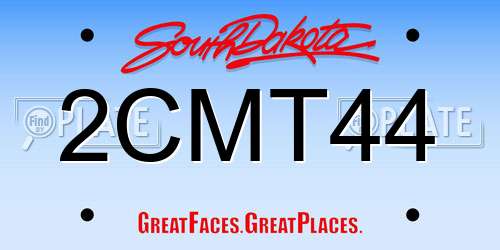 2CMT44 South Dakota License Plate