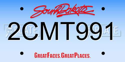 2CMT991 South Dakota License Plate