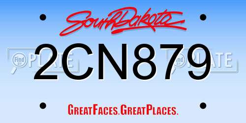 2CN879 South Dakota License Plate