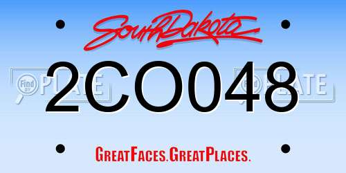 2CO048 South Dakota License Plate