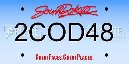 2COD48 South Dakota License Plate