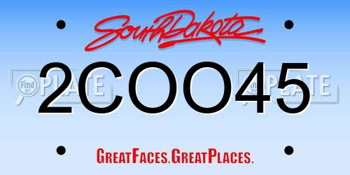 2COO45 South Dakota License Plate