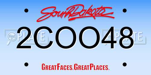 2COO48 South Dakota License Plate