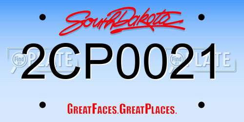 2CP0021 South Dakota License Plate
