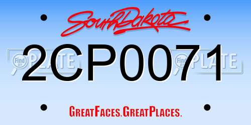 2CP0071 South Dakota License Plate