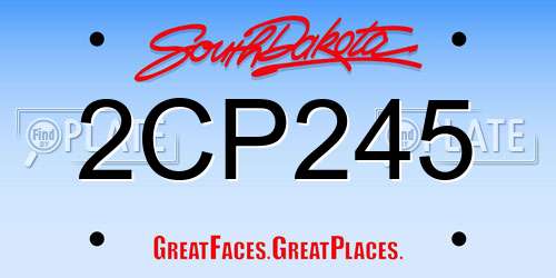 2CP245 South Dakota License Plate