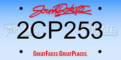 2CP253 South Dakota License Plate