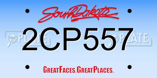 2CP557 South Dakota License Plate