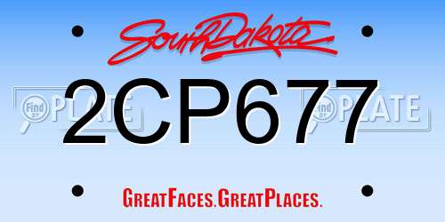 2CP677 South Dakota License Plate