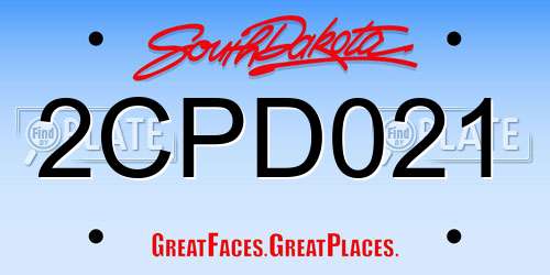 2CPD021 South Dakota License Plate