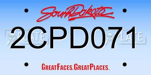2CPD071 South Dakota License Plate